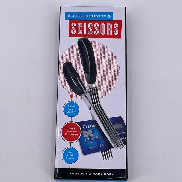Shredding Scissors with Five Steel Blades Shreds Paper Plastic # 2518131 NEW - Picture 7 of 12